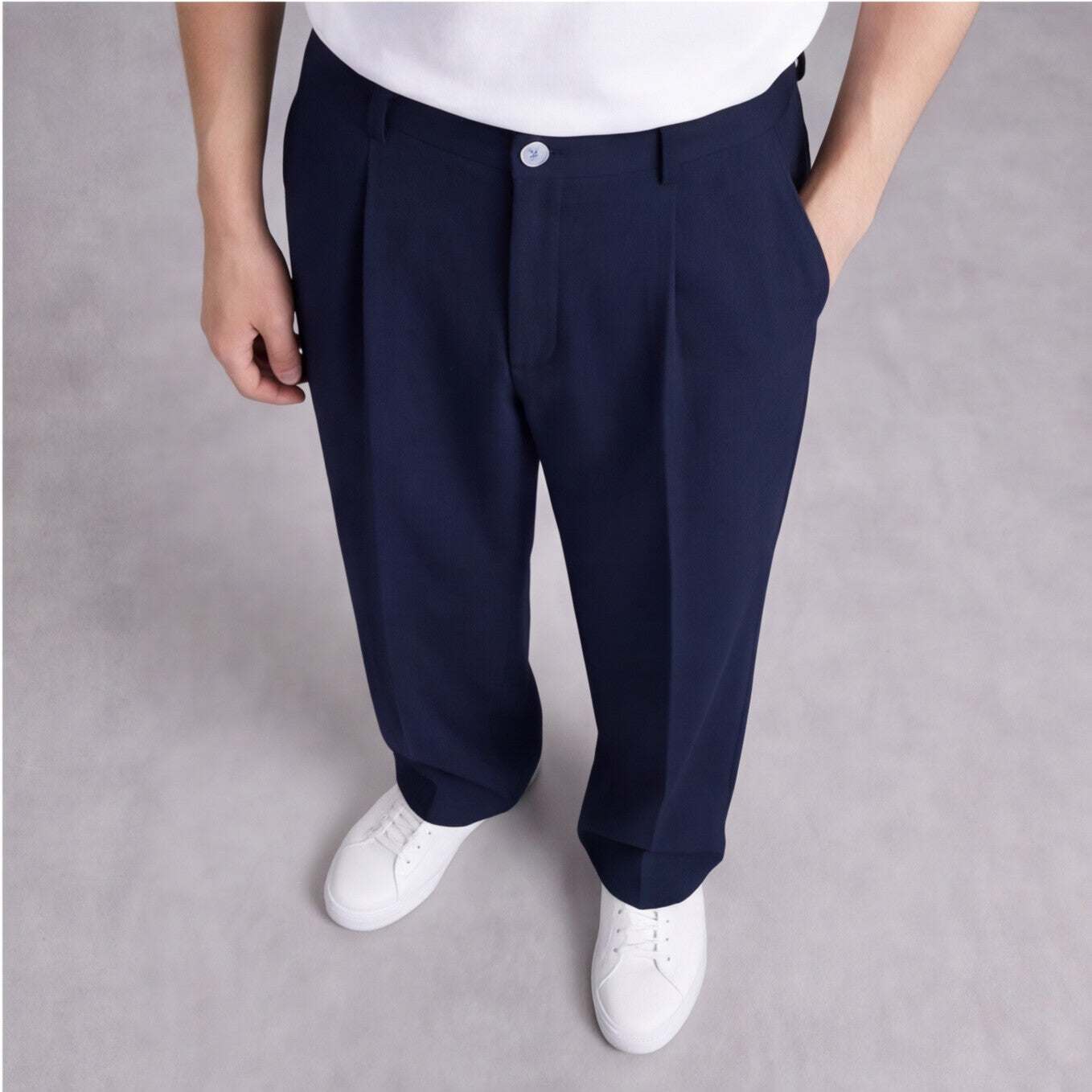 Navy Blue Korean Pants